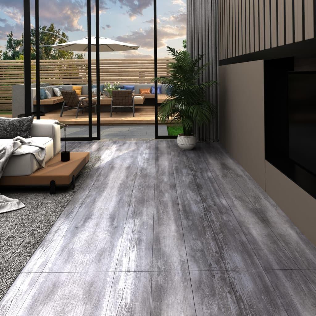 Selvhæftende PVC-gulvplanker 5,21 m² 2 mm mat trægrå