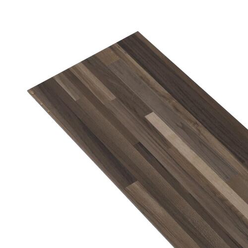 Selvhæftende PVC-gulvplanker 5,21 m² 2 mm brunstribet