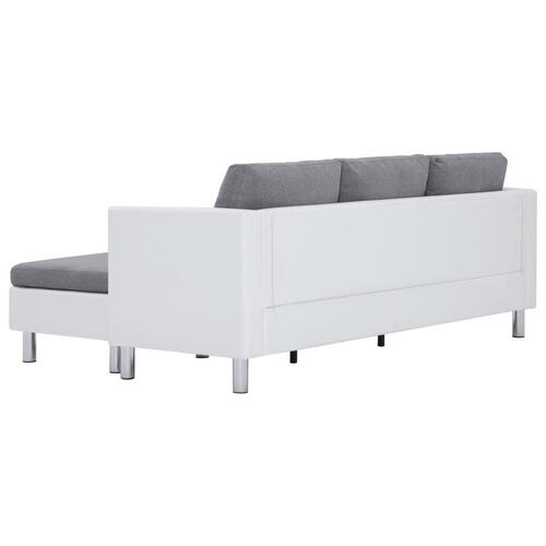 3-personers sofa med hynder kunstlæder hvid
