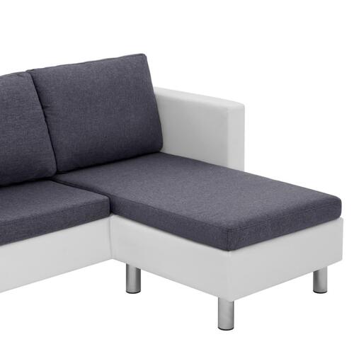 3-personers sofa med hynder kunstlæder hvid