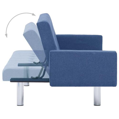 Sovesofa med armlæn blå polyester