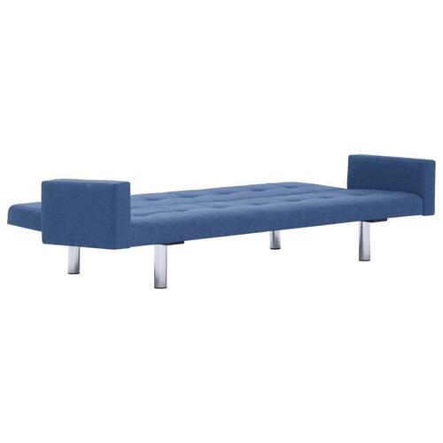 Sovesofa med armlæn blå polyester