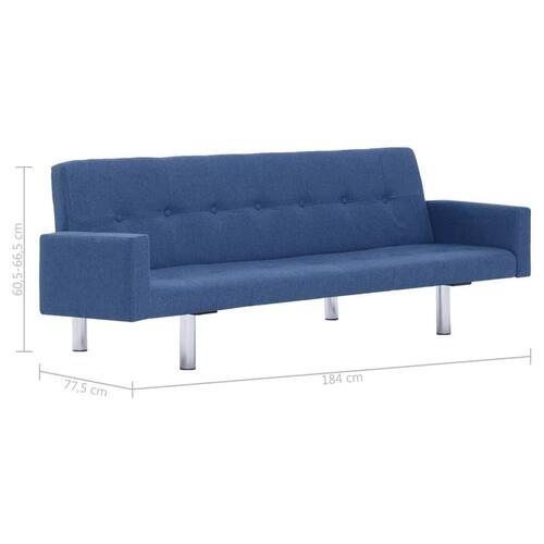 Sovesofa med armlæn blå polyester