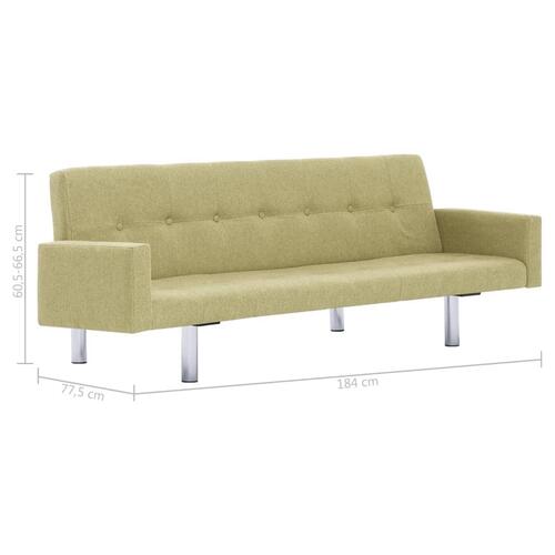 Sovesofa med armlæn grøn polyester