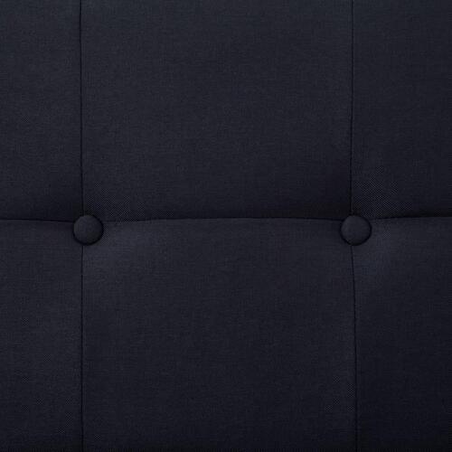 Sovesofa med armlæn sort polyester