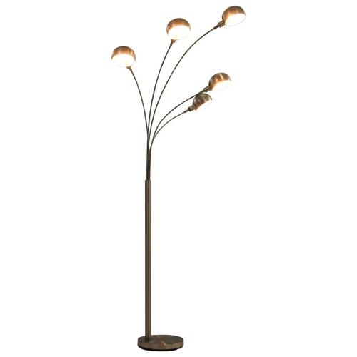 Standerlampe 200 cm 5 x E14 sølvfarvet