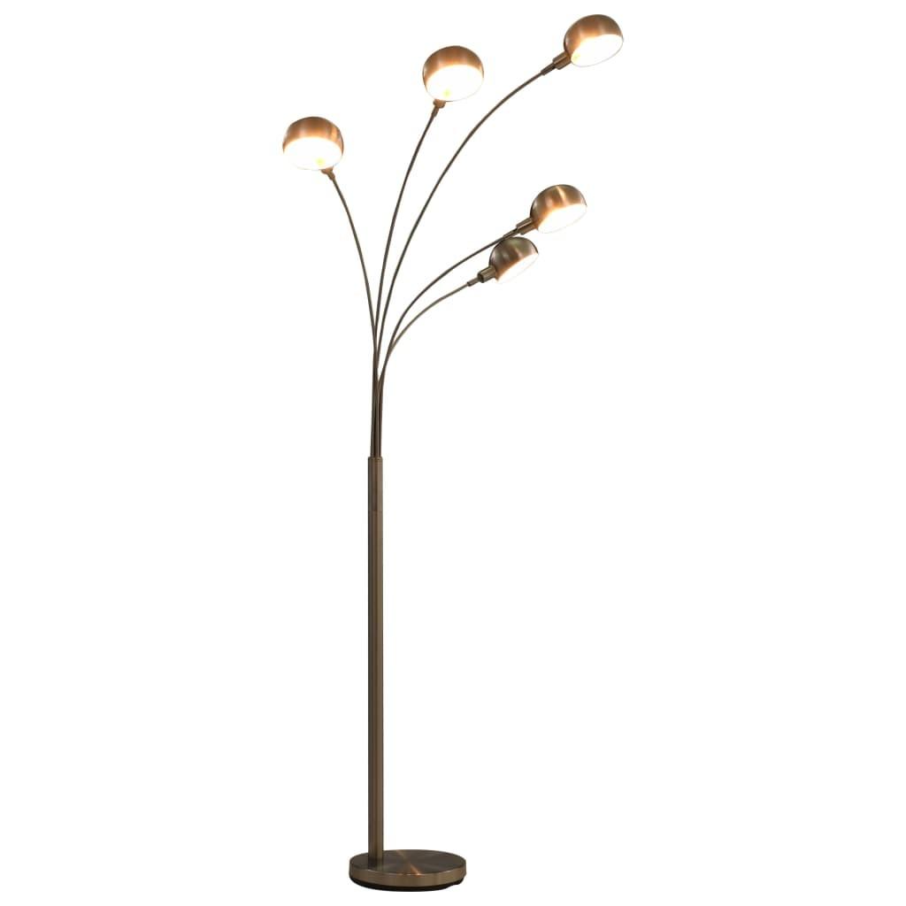 Standerlampe 200 cm 5 x E14 sølvfarvet