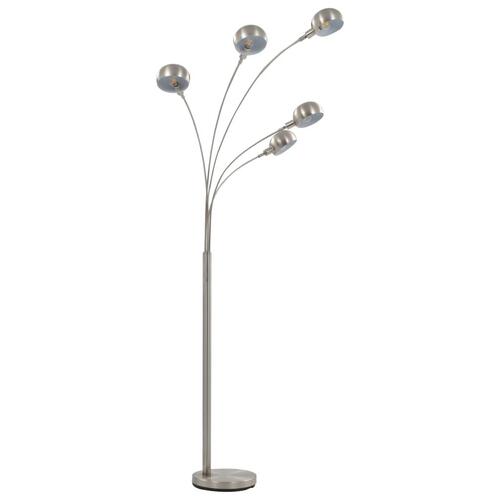 Standerlampe 200 cm 5 x E14 sølvfarvet