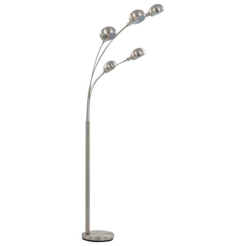 Standerlampe 200 cm 5 x E14 sølvfarvet