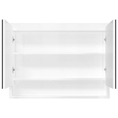 Badeværelsesskab med spejl 80x15x60 cm MDF blank hvid