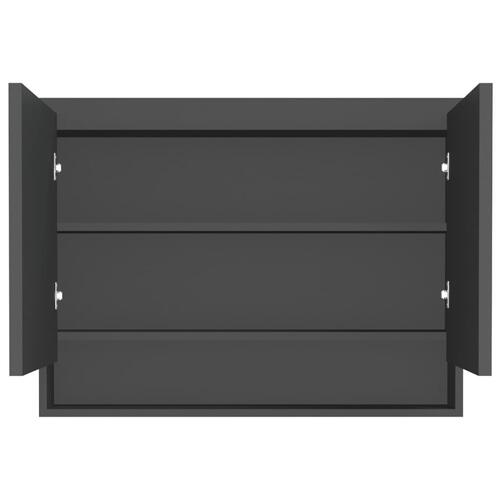 Badeværelsesskab med spejl 80x15x60 cm MDF grå