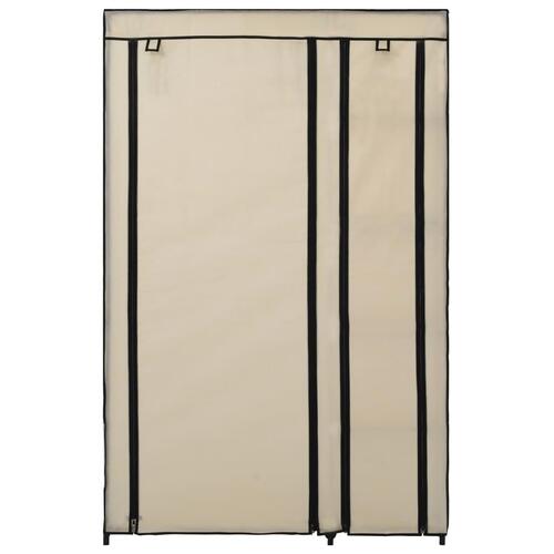 Foldbart klædeskab 110 x 45 x 175 cm stof cremefarvet