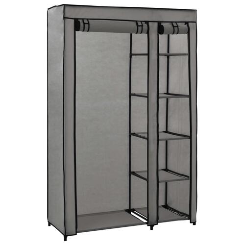 Foldbare klædeskabe 2 stk. 110 x 45 x 175 cm stof grå