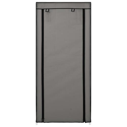 Skoskab med overtræk 58 x 28 x 106 cm stof grå