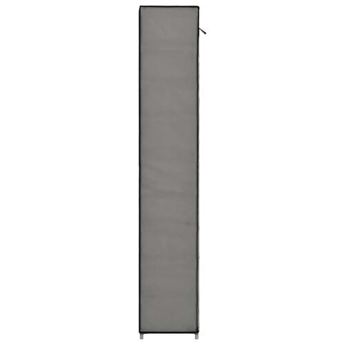 Skoskab med overtræk 57 x 29 x 162 cm stof grå