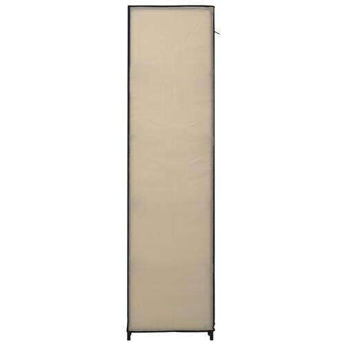 Klædeskab med rum og stænger cremefarvet 150 x 45 x 176 cm stof