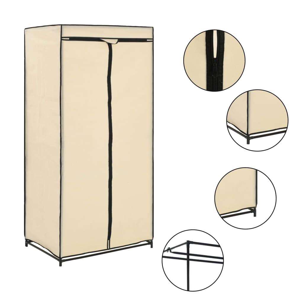 Klædeskab 75x50x160 cm cremefarvet