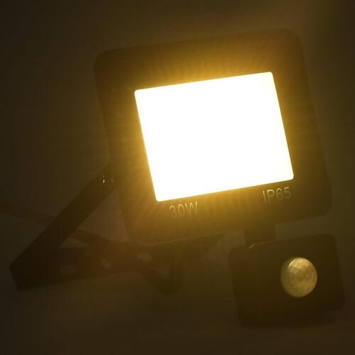 LED-projektør med sensor 30 W varm hvid