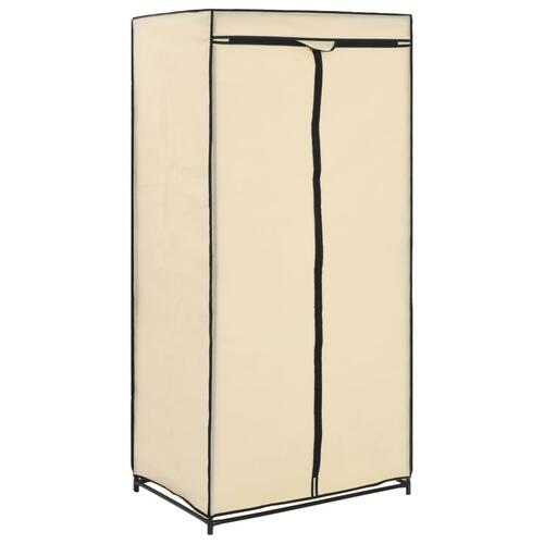Klædeskabe 2 stk. 75x50x160 cm cremefarvet