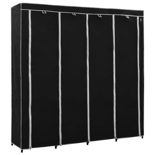 Klædeskab med 4 rum 175 x 45 x 170 cm sort