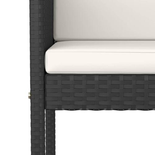 Barstole med hynder 4 stk. polyrattan sort