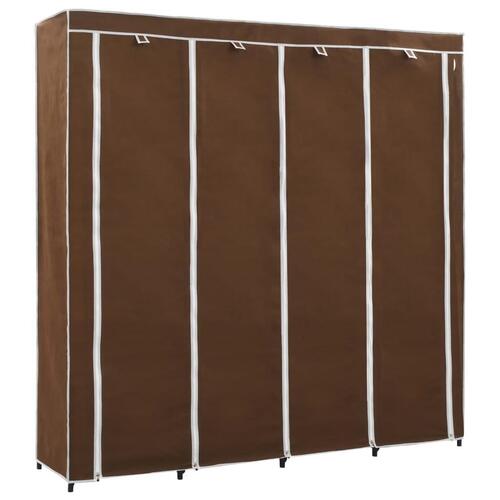 Klædeskab med 4 rum 175 x 45 x 170 cm brun
