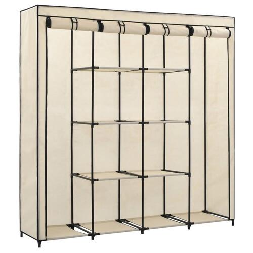 Klædeskab med 4 rum 175x45x170 cm cremefarvet