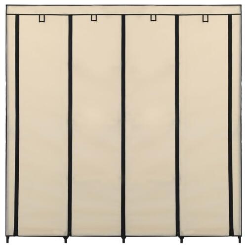 Klædeskab med 4 rum 175x45x170 cm cremefarvet