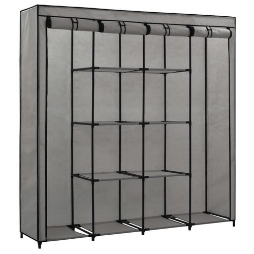 Klædeskab med 4 rum 175 x 45 x 170 cm grå