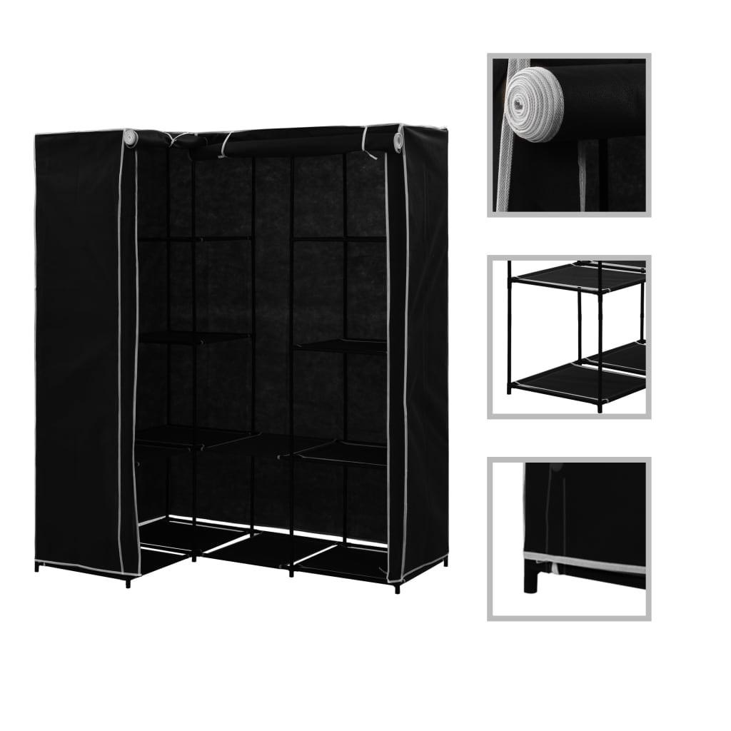Hjørneklædeskab 130 x 87 x 169 cm sort