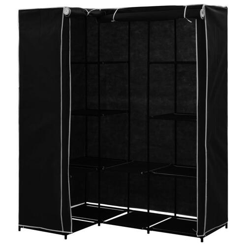 Hjørneklædeskab 130 x 87 x 169 cm sort