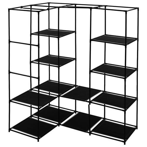 Hjørneklædeskab 130 x 87 x 169 cm sort