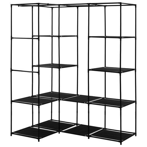 Hjørneklædeskab 130 x 87 x 169 cm sort