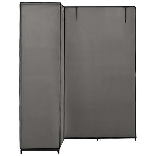 Hjørneklædeskab 130 x 87 x 169 cm grå