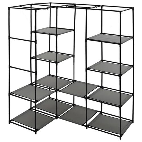 Hjørneklædeskab 130 x 87 x 169 cm grå