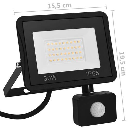 LED-projektør med sensor 30 W kold hvid