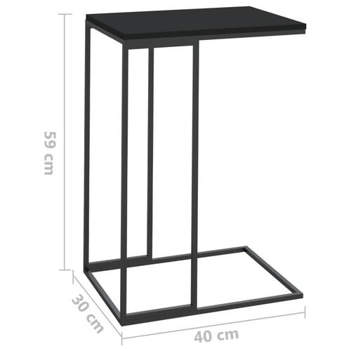 Sidebord 40x30x59 cm konstrueret træ sort