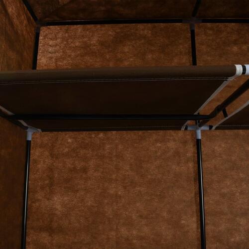 Klædeskab med rum og tøjstang 150 x 45 x 175 cm stof brun