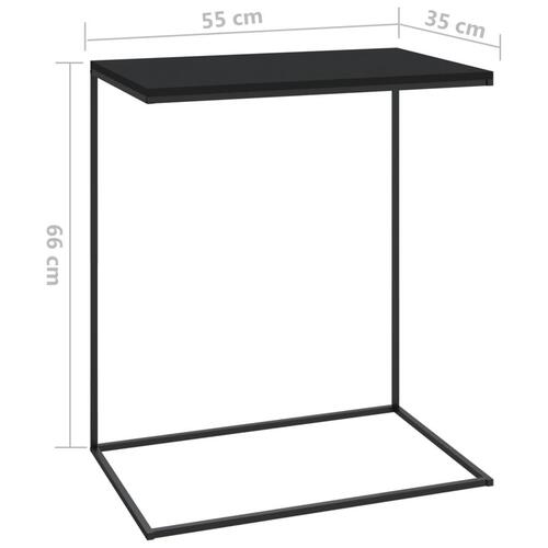 Sidebord 55x35x66 cm konstrueret træ sort