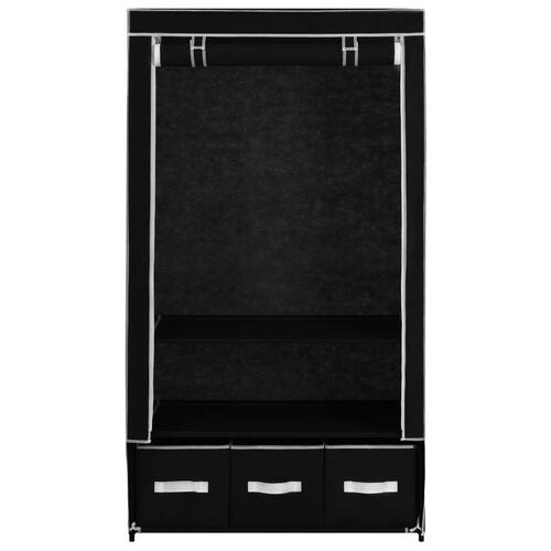 Klædeskab 87 x 49 x 159 cm stof sort