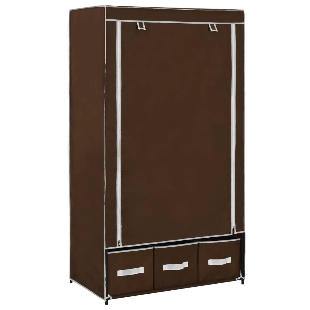 Klædeskab 87 x 49 x 159 cm stof brun