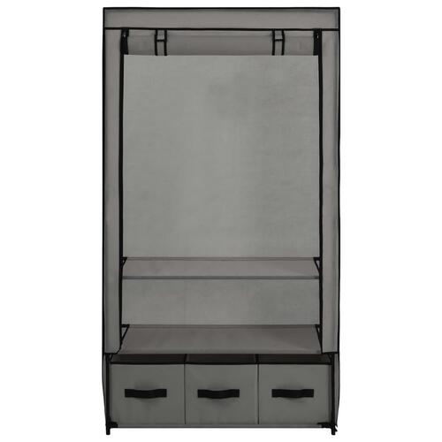 Klædeskab 87 x 49 x 159 cm stof grå