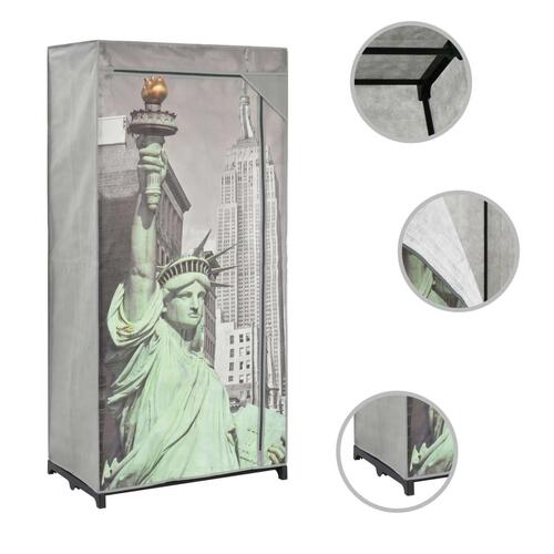 Klædeskab 75 x 45 x 160 cm stof New York-mønster