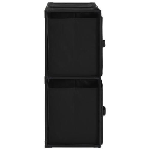 Reol med 4 stofkurve 63x30x71 cm stål sort
