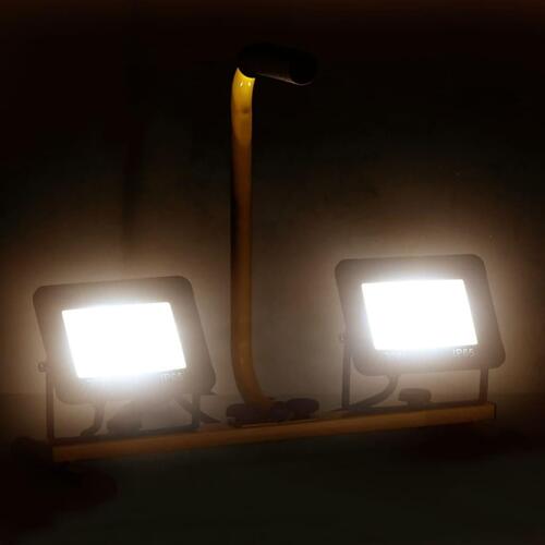 LED-projektør med håndtag 2x30 W varm hvid