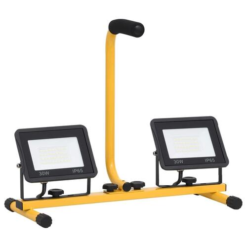 LED-projektør med håndtag 2x30 W varm hvid