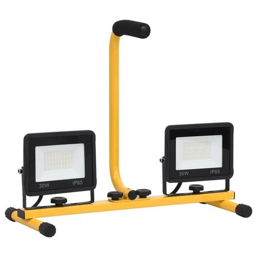 LED-projektør med håndtag 2x30 W varm hvid