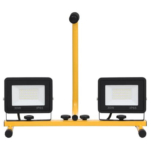 LED-projektør med håndtag 2x30 W varm hvid