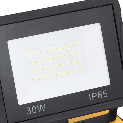 LED-projektør med håndtag 2x30 W varm hvid