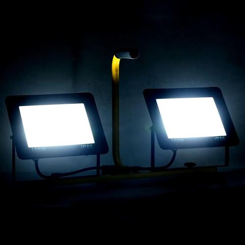 LED-projektør med håndtag 2x100 W kold hvid